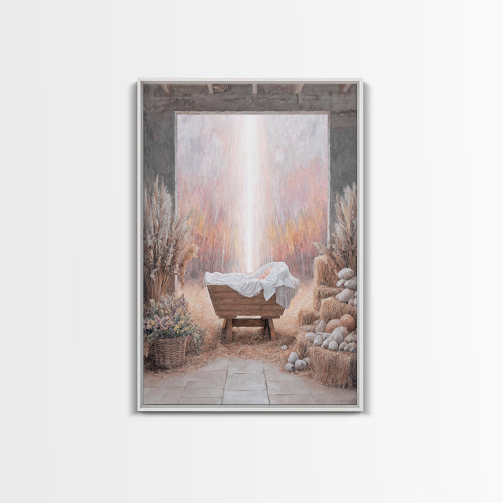 Manger Of Peace | Framed Canvas Print | Christian Wall Art | Christian Art Canvas | Christmas Art Prints | Framed Christmas Art | Christian