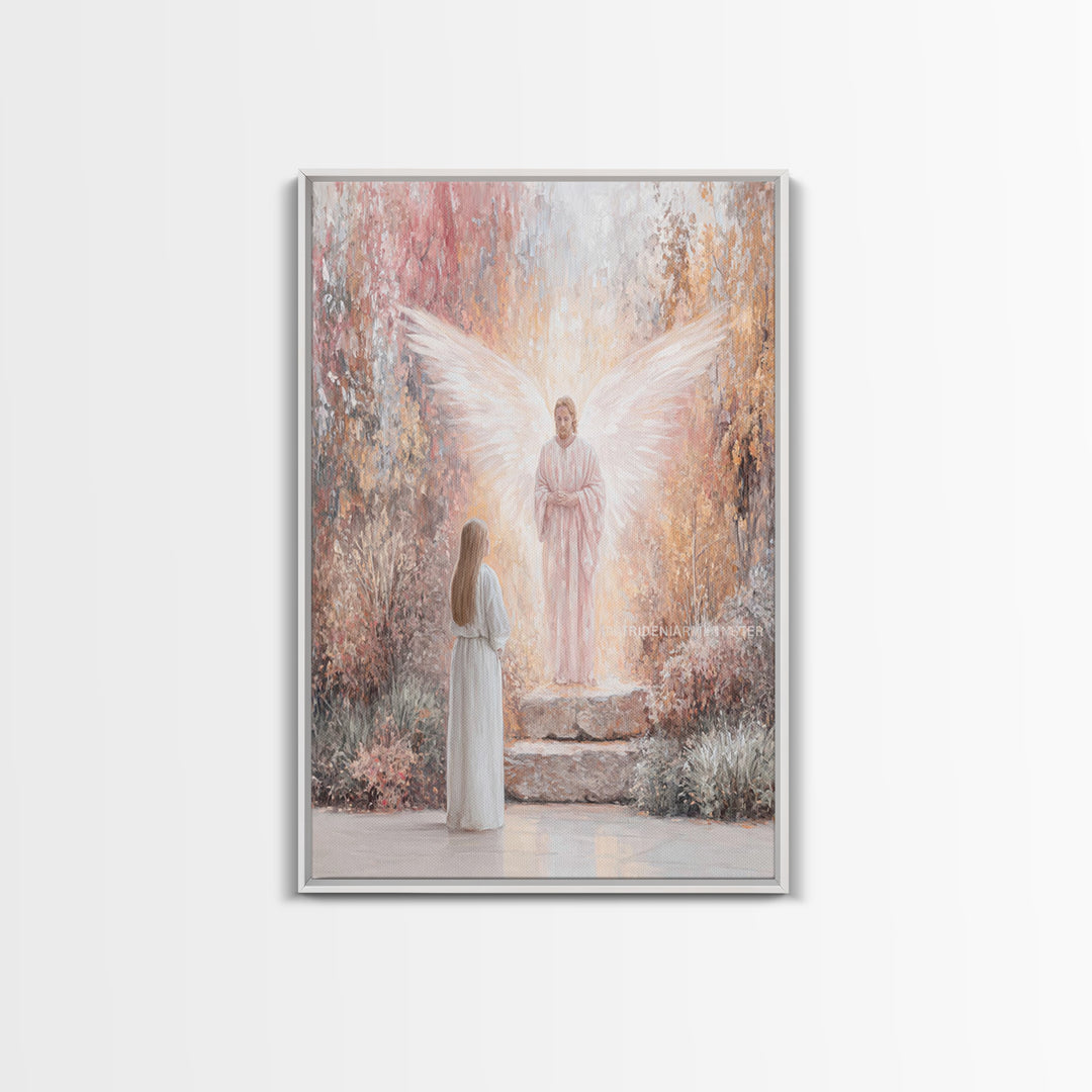 Angel’s Glad Tidings – Framed Canvas Print – Christian Wall Art – Christian Art Canvas – Modern Christian Art – Christian Gift – Christian