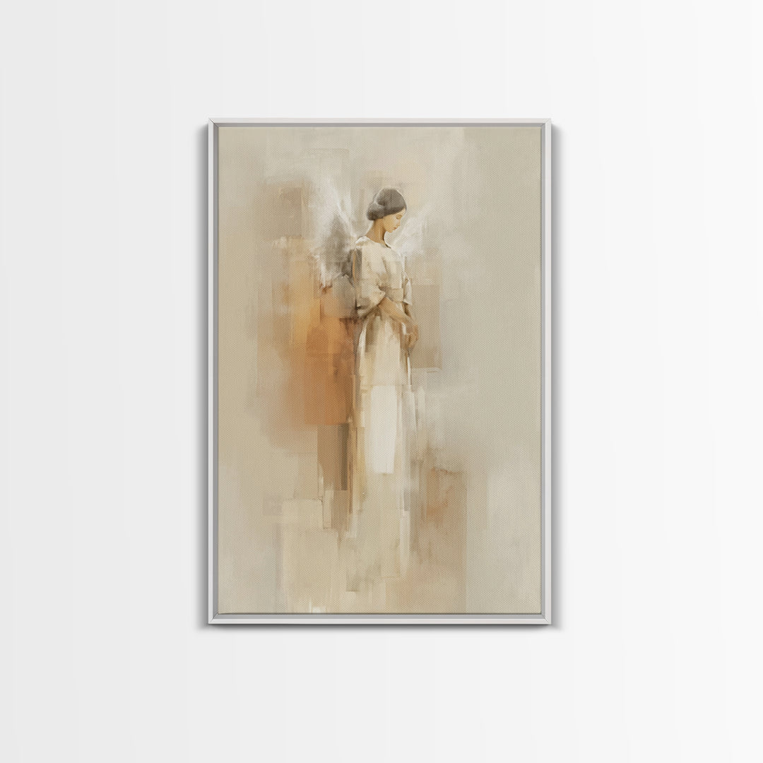 Silent Wings Blessing, Framed Canvas Print, Christian Wall Art, Christian Art Canvas, Christian Painting, Minimalist Christian Art, Christi