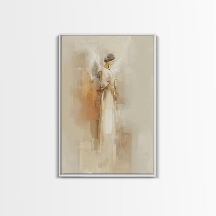 Silent Wings Blessing, Framed Canvas Print, Christian Wall Art, Christian Art Canvas, Christian Painting, Minimalist Christian Art, Christi