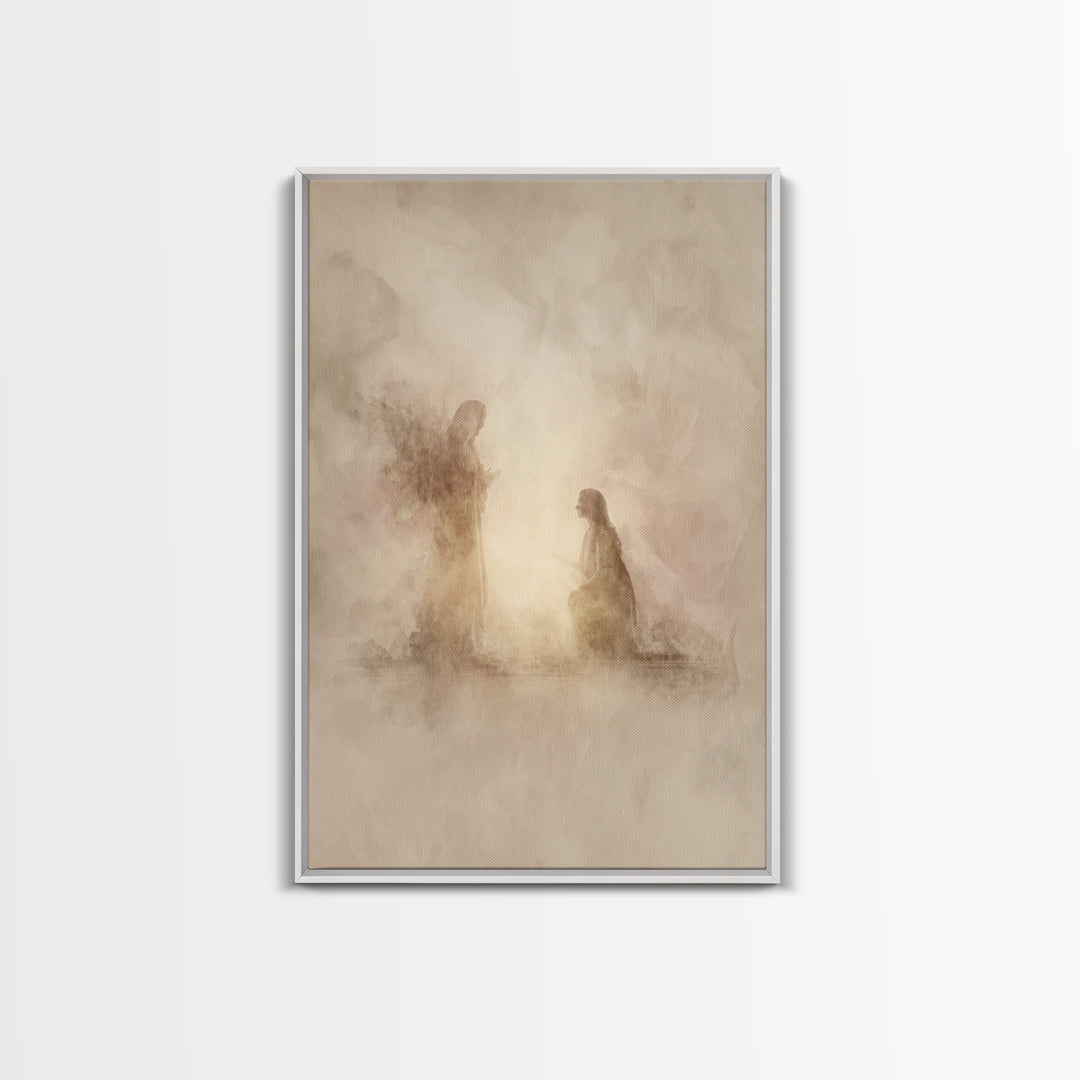 Radiant Faith Dawn – Framed Canvas Print – Christian Art – Christian Wall Art – Subtle Christian Art – Christian Painting – Christmas Art