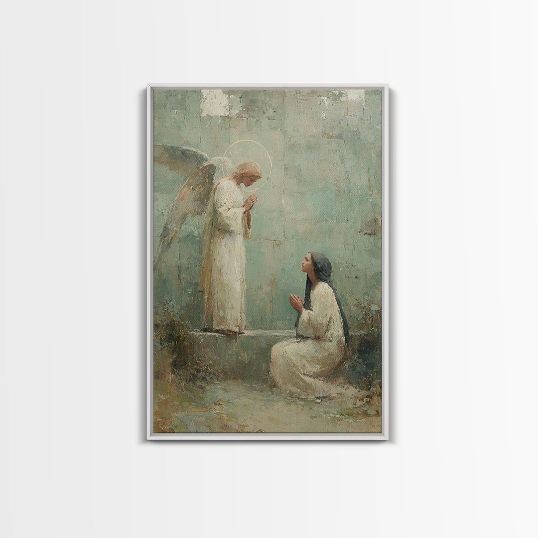 Angel Of Grace | Framed Canvas Print | Christian Art | Christian Wall Art | Christian Art Canvas | Vintage Christian Painting | Christian G
