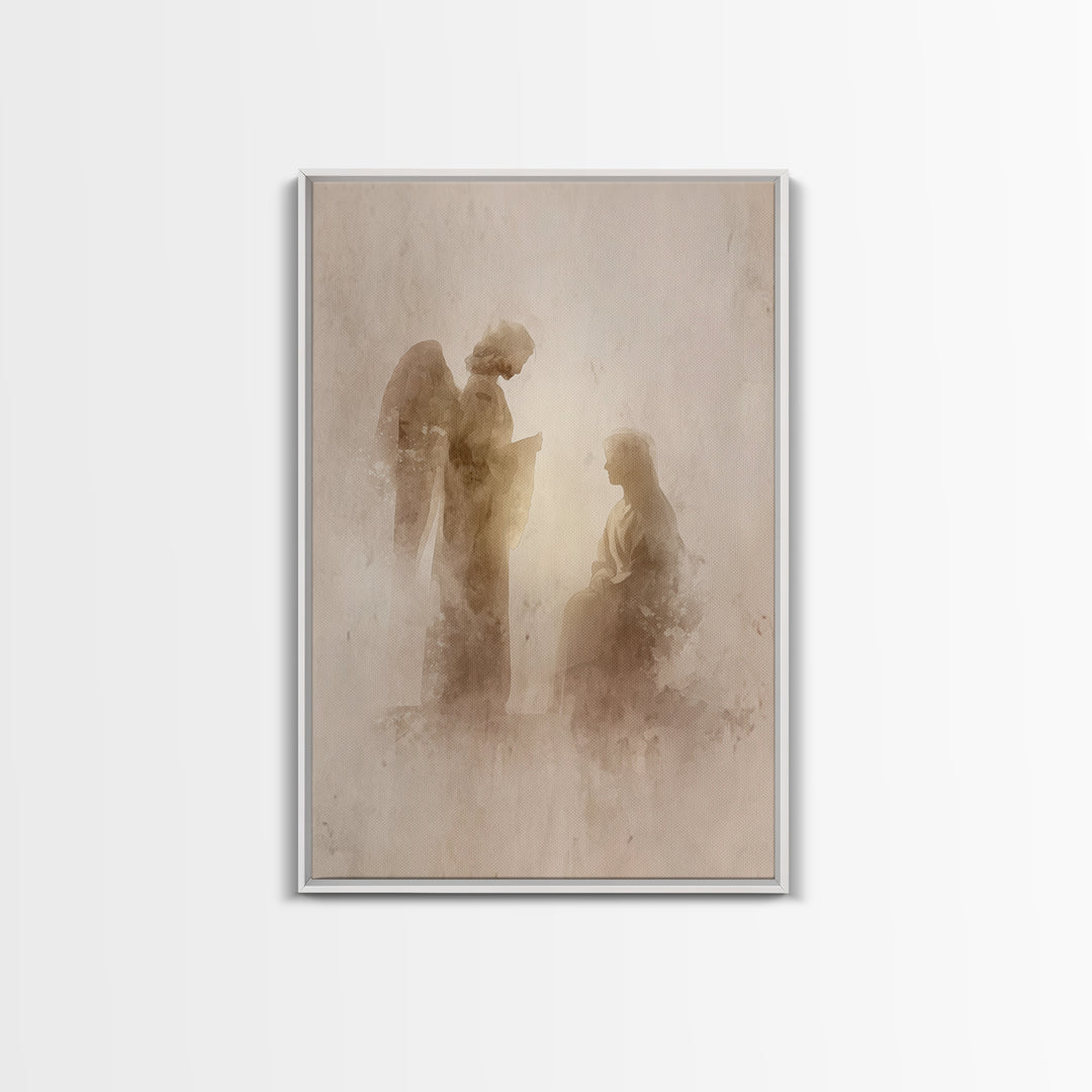 Sacred Encounter, Framed Canvas Print, Christian Wall Art, Christian Art Painting, Subtle Christian Art, Minimalist Christian Art, Christia
