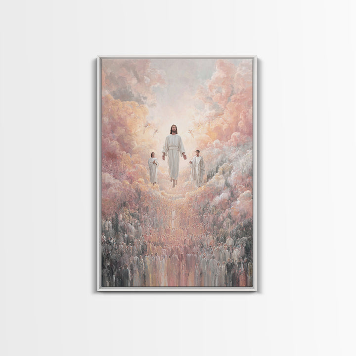 Heavenly Ascension – Framed Canvas Print – Christian Art Canvas – Large Christian Painting – Jesus Painting – Christian Wall Art – Christia