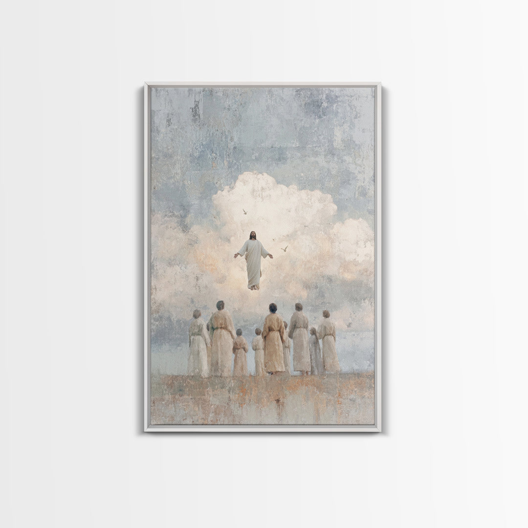 Clouds Of Glory, Framed Canvas Print, Christian Art Prints, Christian Wall Art, Jesus Painting Canvas, Modern Christian Art, Christian Chri