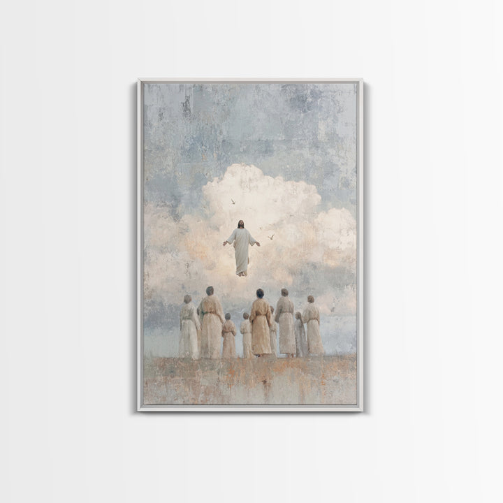 Clouds Of Glory, Framed Canvas Print, Christian Art Prints, Christian Wall Art, Jesus Painting Canvas, Modern Christian Art, Christian Chri