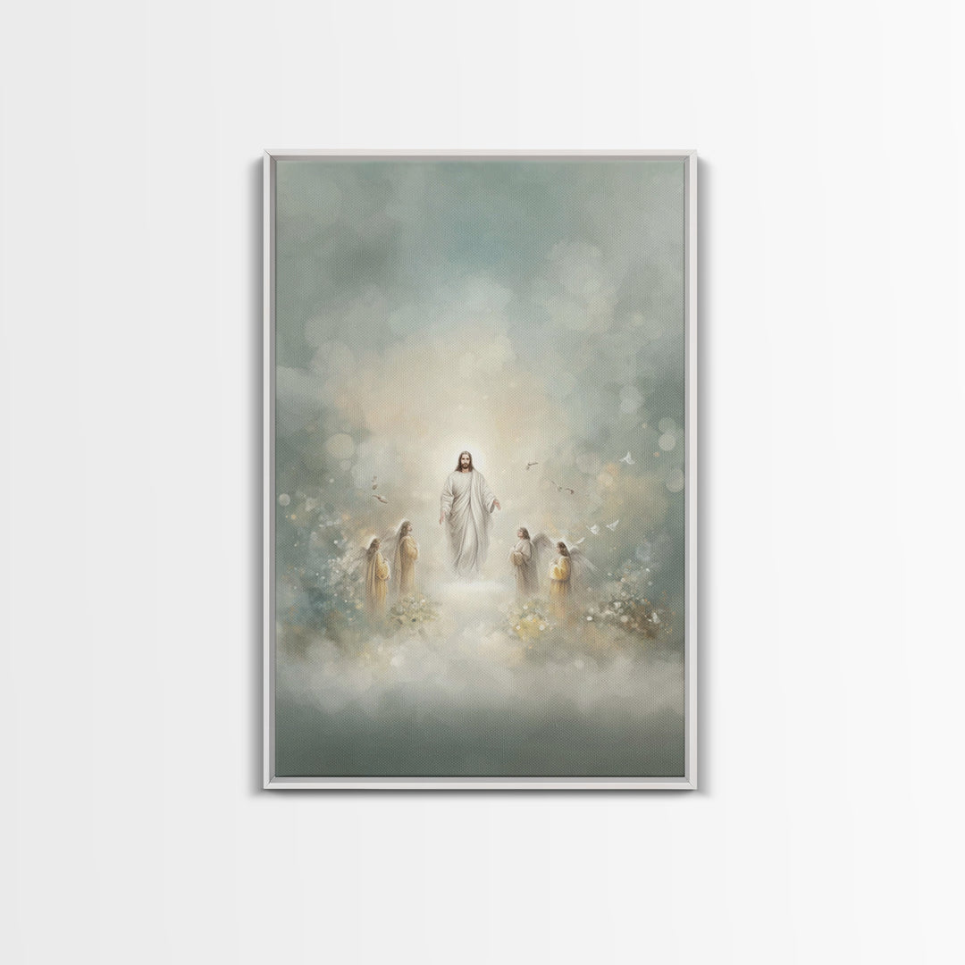 Rising Messiah | Framed Canvas Print | Christian Wall Art | Jesus Painting | Large Jesus Wall Art | Christian Art Canvas | Christian Decor
