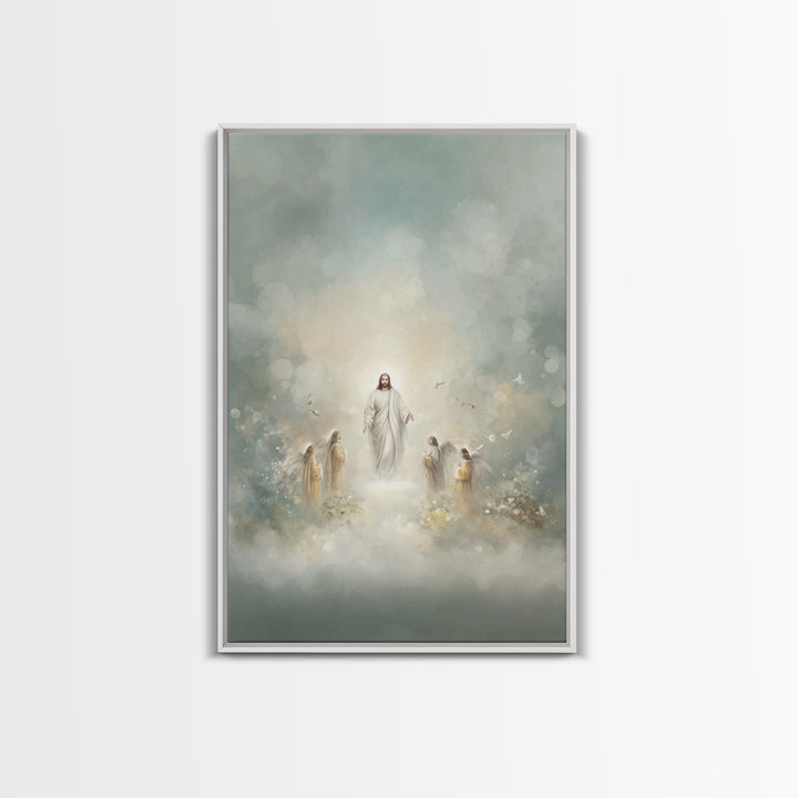Rising Messiah | Framed Canvas Print | Christian Wall Art | Jesus Painting | Large Jesus Wall Art | Christian Art Canvas | Christian Decor