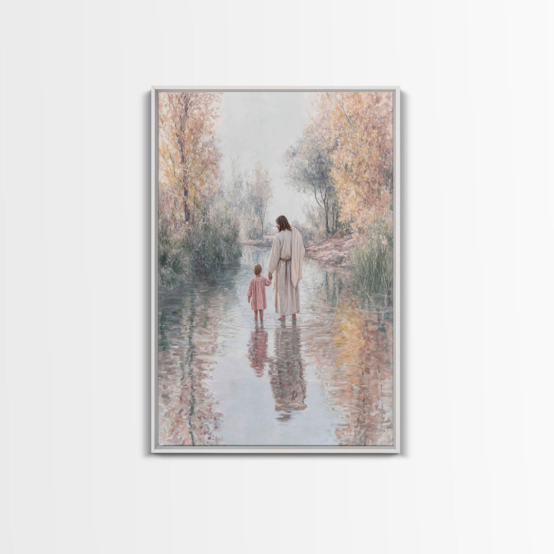 Riverside Calling – Framed Canvas Print – Christian Wall Art – Christian Art Canvas – Subtle Christian Art – Christian Paintings – Christia