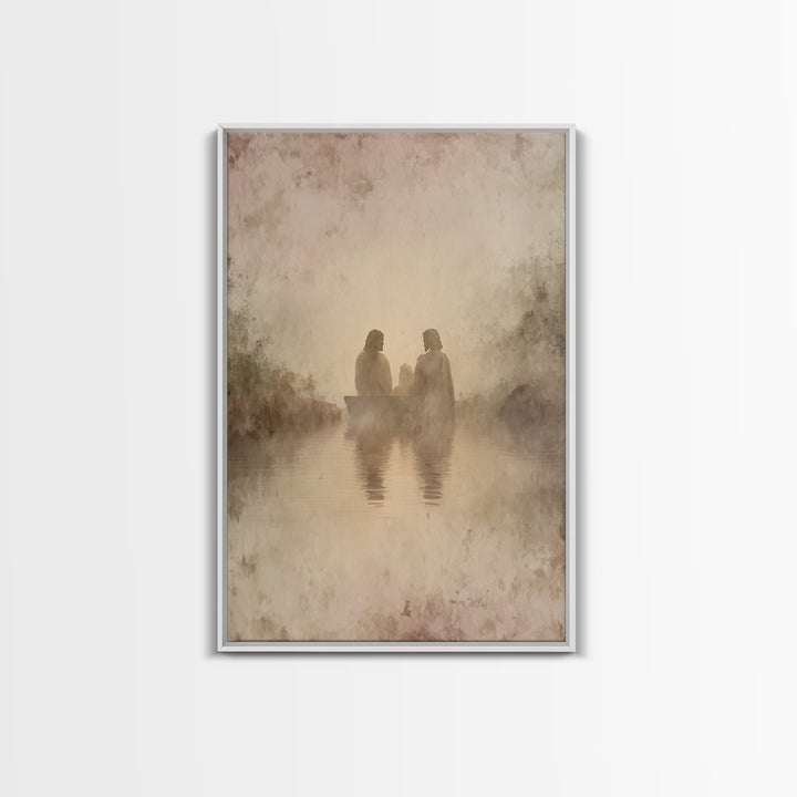 Baptism Light, Framed Canvas Print, Christian Wall Art, Christian Art Painting, Subtle Christian Paintings, Large Christian Art, Christian