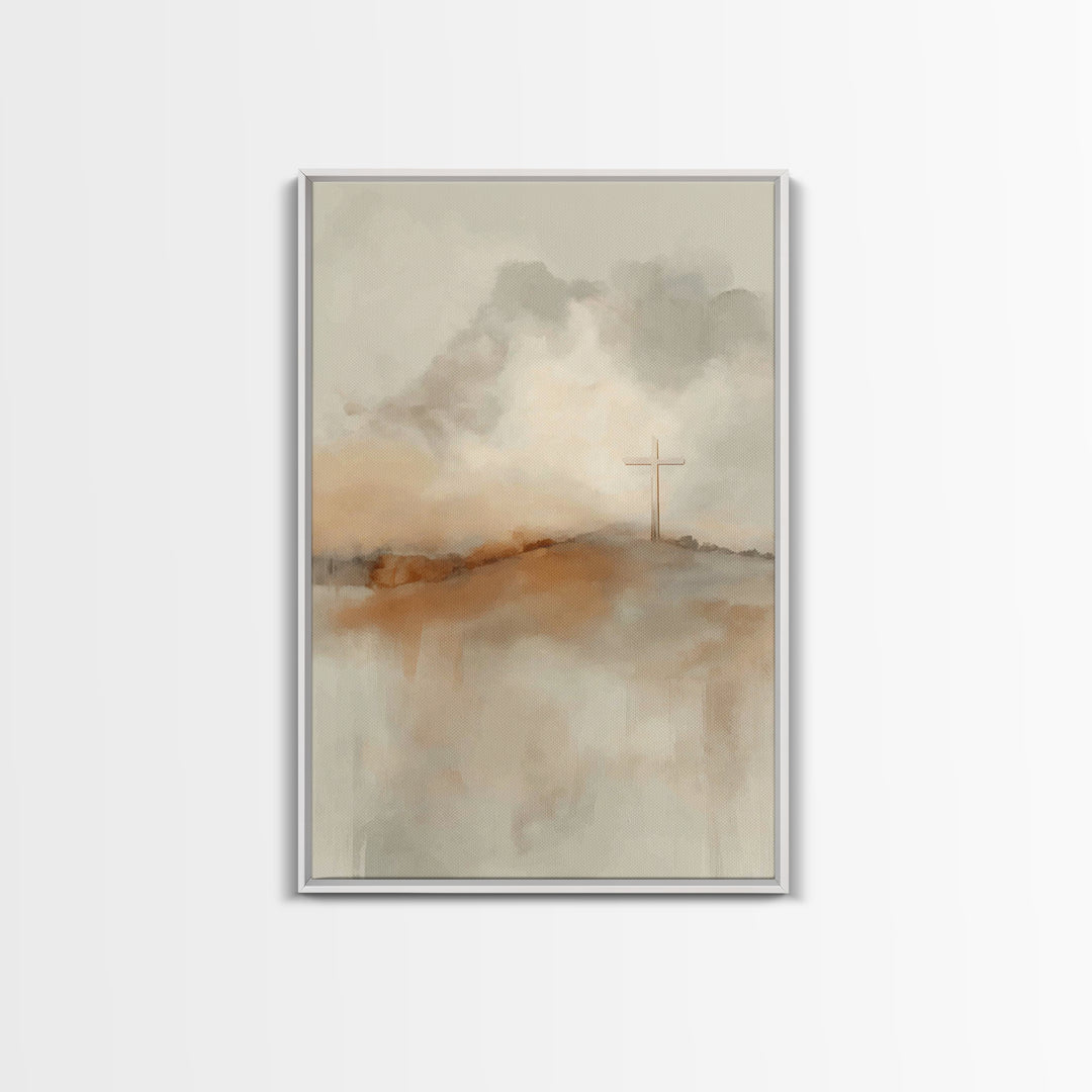 Valley Of Mercy – Framed Canvas Print – Christian Wall Art – Minimalist Christian Art – Christian Art Canvas – Subtle Christian Art – Chris
