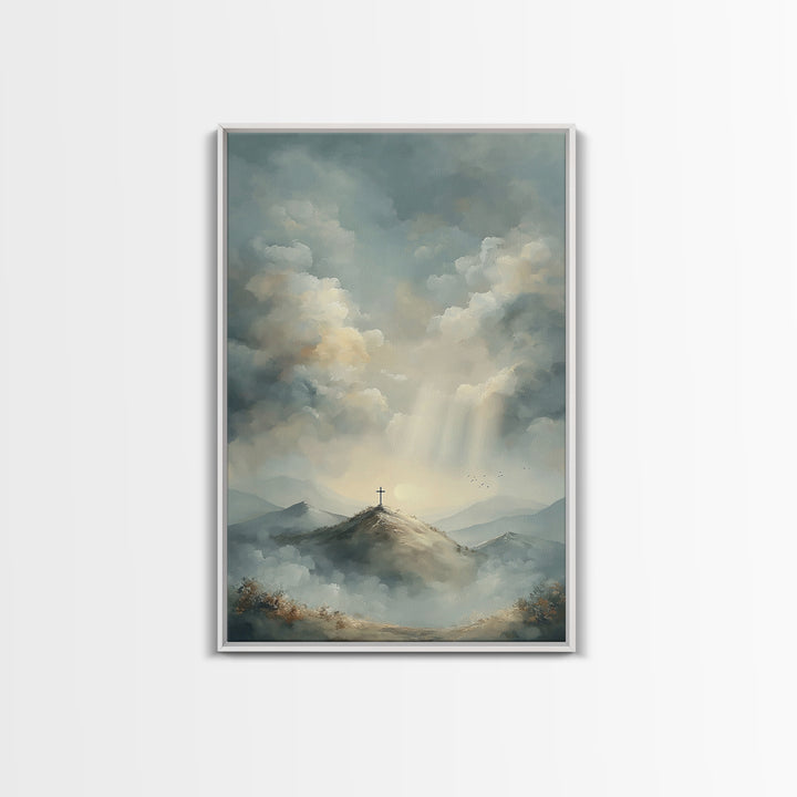 Heaven’s Summit | Framed Canvas Print | Christian Art Canvas | Christian Wall Art | Large Christian Art | Modern Christian Painting | Chris