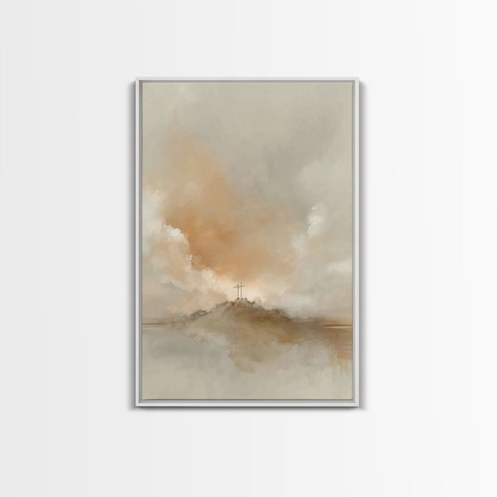 Cross Of Promise – Framed Canvas Print – Christian Art Work – Christian Wall Art – Abstract Christian Art – Christian Art Canvas – Christia