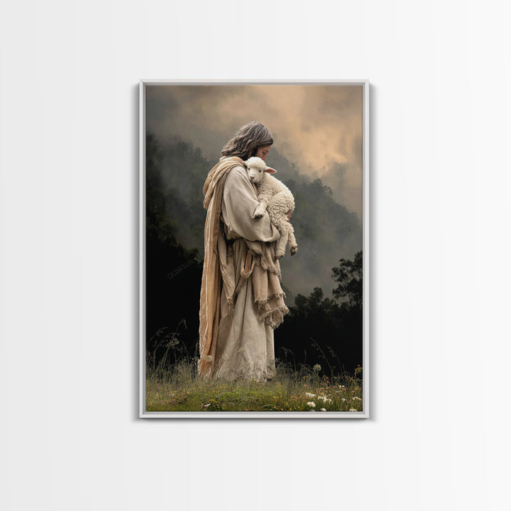 Pasture Keeper – Framed Canvas Print – Christian Art Canvas – Christian Wall Art – Vintage Christian Art – Christian Paintings – Christian