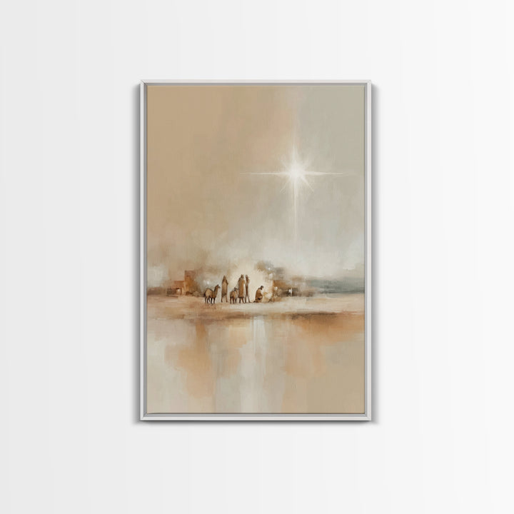 Bethlehem Journey, Framed Canvas Print, Christian Art Canvas, Christmas Art Prints, Christian Christmas Art, Subtle Christian Paintings, Ch