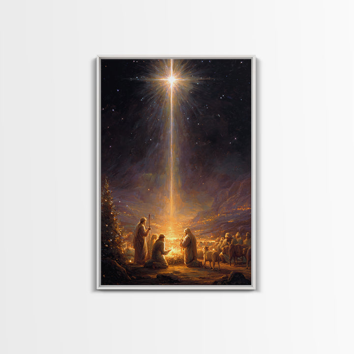 Radiant Redeemer – Framed Canvas Print – Christian Art Canvas – Christian Christmas Art – Christmas Art Work – Christian Wall Art – Christi
