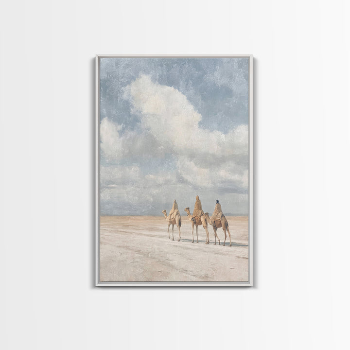 Three Kings Journey | Framed Canvas Print | Christmas Wall Art | Christian Christmas Art | Christian Art Canvas | Modern Christian Art