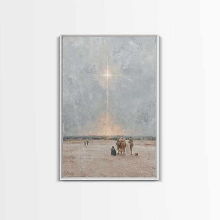 The Guiding Star – Framed Canvas Print – Christian Wall Art – Christian Art Canvas – Jesus Painting – Christmas Art – Christian Christmas A