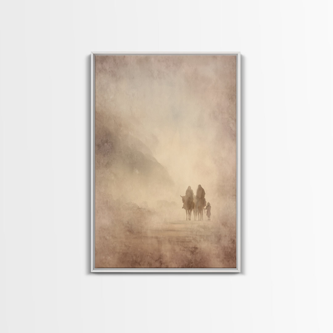 Family Of Promise, Framed Canvas Print, Christian Wall Art, Christmas Art, Christian Art Canvas, Christian Christmas Art, Jesus Painting