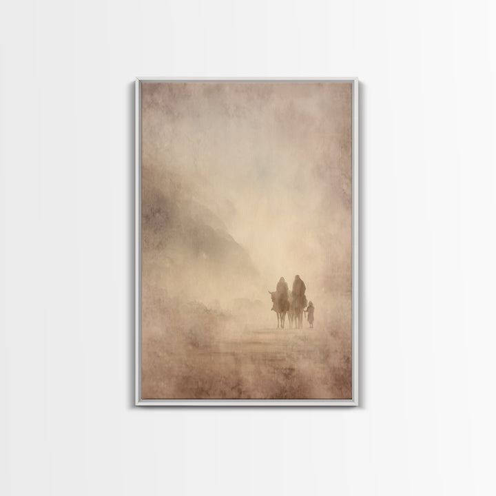 Family Of Promise, Framed Canvas Print, Christian Wall Art, Christmas Art, Christian Art Canvas, Christian Christmas Art, Jesus Painting