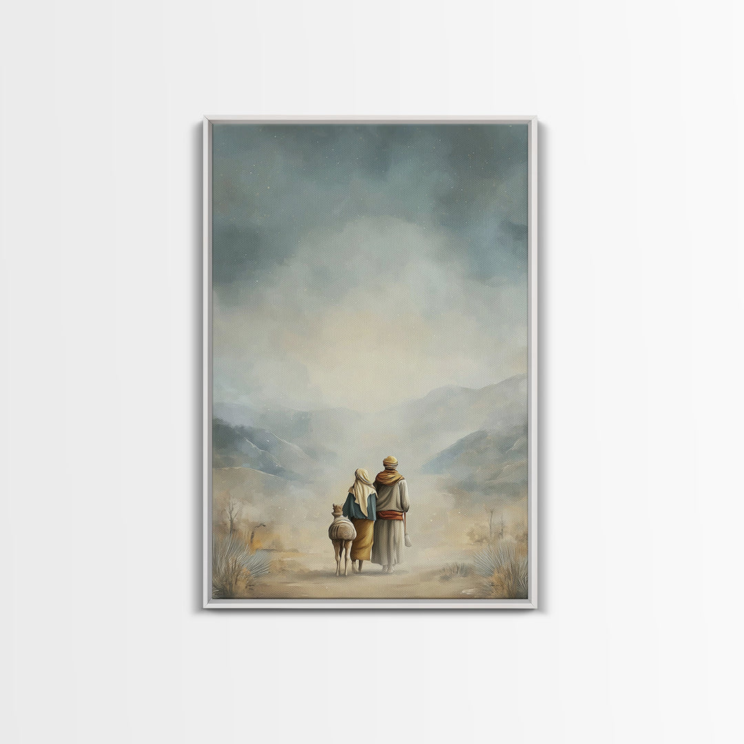 Humble Road Journey | Framed Canvas Print | Christian Art Canvas | Christmas Art | Christian Wall Art | Jesus Painting | Christian Decor