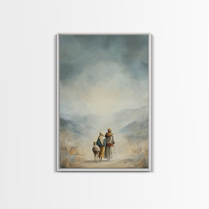 Humble Road Journey | Framed Canvas Print | Christian Art Canvas | Christmas Art | Christian Wall Art | Jesus Painting | Christian Decor