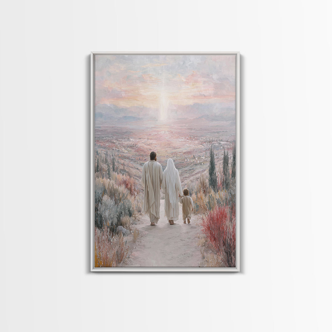 Twilight Covenant Path, Framed Canvas Print, Christian Wall Art, Christian Art Canvas, Jesus Painting, Christmas Art, Christian Decorations