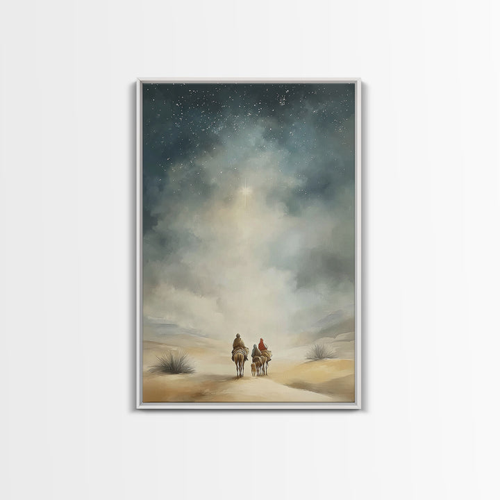 Star Of The Way – Framed Canvas Print – Christian Wall Art – Christian Art Canvas – Christmas Art – Jesus Painting – Christian Decorations