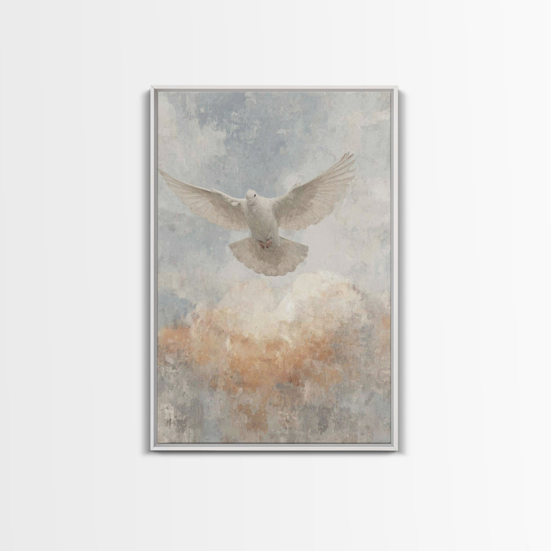 Heavenly Dove Light – Framed Canvas Print – Christian Wall Art – Christian Art Canvas – Christian Christmas Art – Christian Decor – Christi