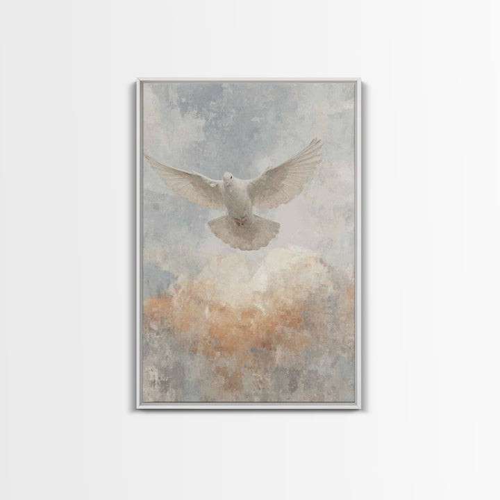 Heavenly Dove Light – Framed Canvas Print – Christian Wall Art – Christian Art Canvas – Christian Christmas Art – Christian Decor – Christi