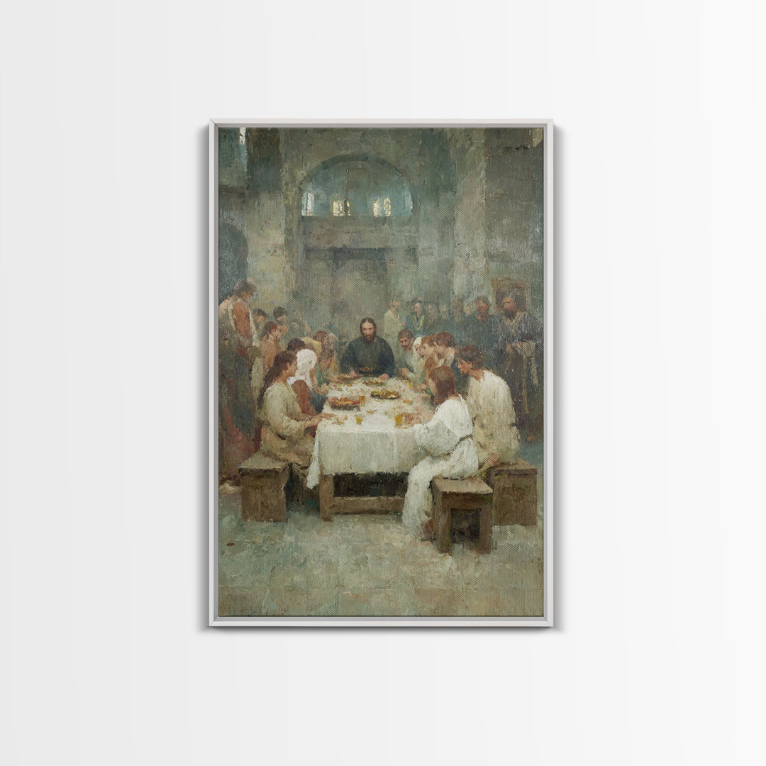 Sacred Gathering – Framed Canvas Print – Christian Art Canvas – Jesus Painting – Christian Wall Art – Christmas Art – Christian Decorations