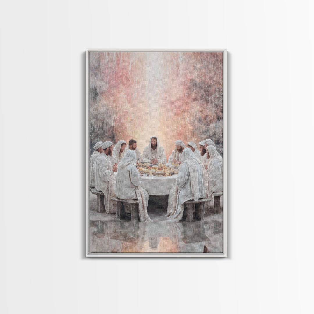 Heavenly Communion – Framed Canvas Print – Jesus Painting – Christian Art – Christian Wall Art – Christmas Art – Christian Christmas Decor