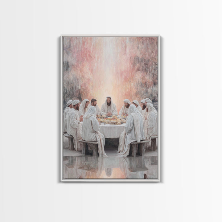 Heavenly Communion – Framed Canvas Print – Jesus Painting – Christian Art – Christian Wall Art – Christmas Art – Christian Christmas Decor