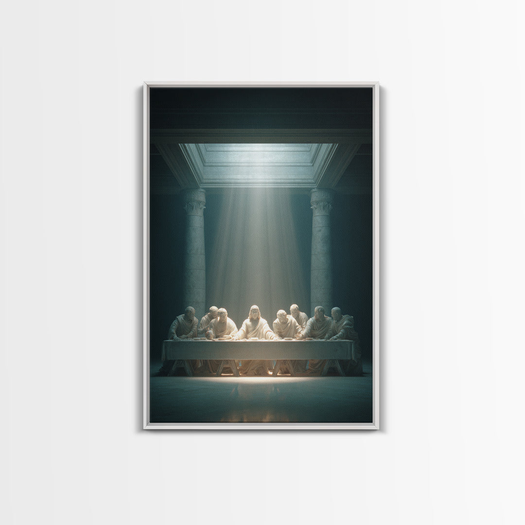 Celestial Supper – Framed Canvas Print – Christian Wall Art – Christian Art Canvas – Vintage Christian Art – Jesus Painting – Christian Dec