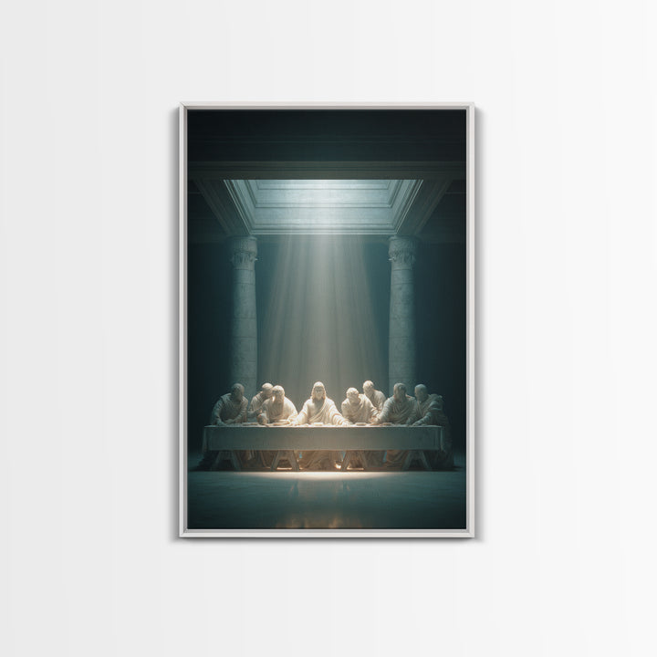 Celestial Supper – Framed Canvas Print – Christian Wall Art – Christian Art Canvas – Vintage Christian Art – Jesus Painting – Christian Dec