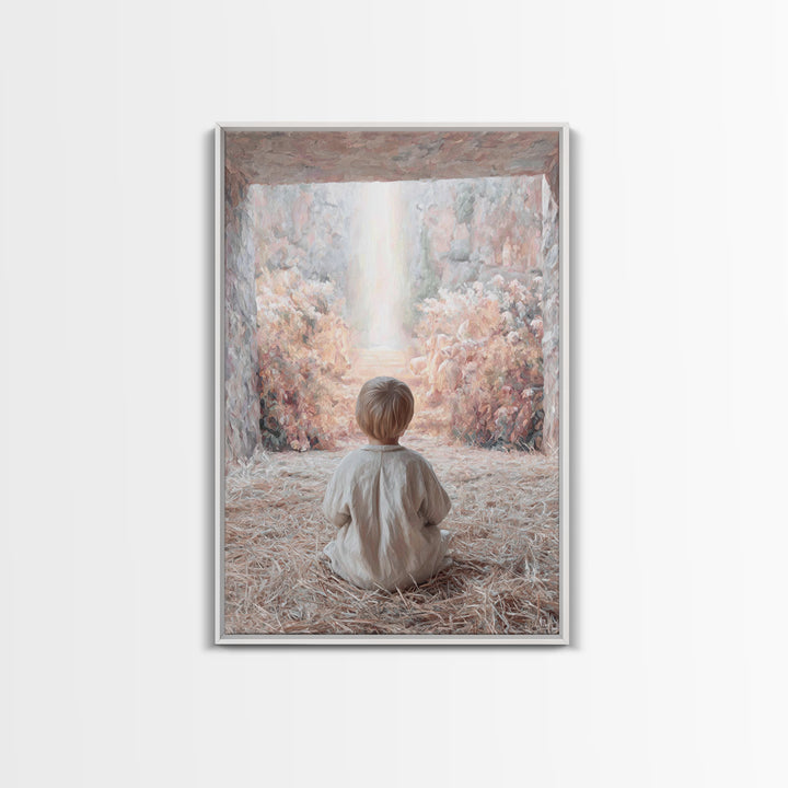 Child Of Promise | Framed Canvas Print | Christian Art Canvas | Christmas Art | Christian Christmas Art | Christian Wall Art | Christian De