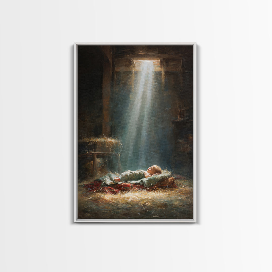 Nativity Dawn – Framed Canvas Print – Christmas Art – Christian Art Canvas – Christian Wall Art – Jesus Christmas Art – Christian Christmas