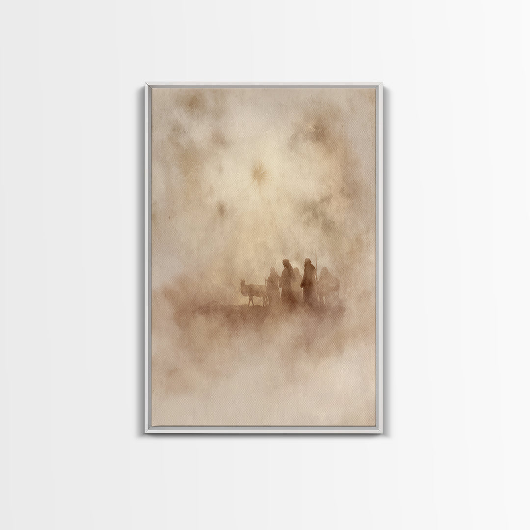 Shepherds of Light – Framed Canvas Print – Christian Wall Art – Christian Art Canvas – Christian Christmas Art – Christmas Wall Art