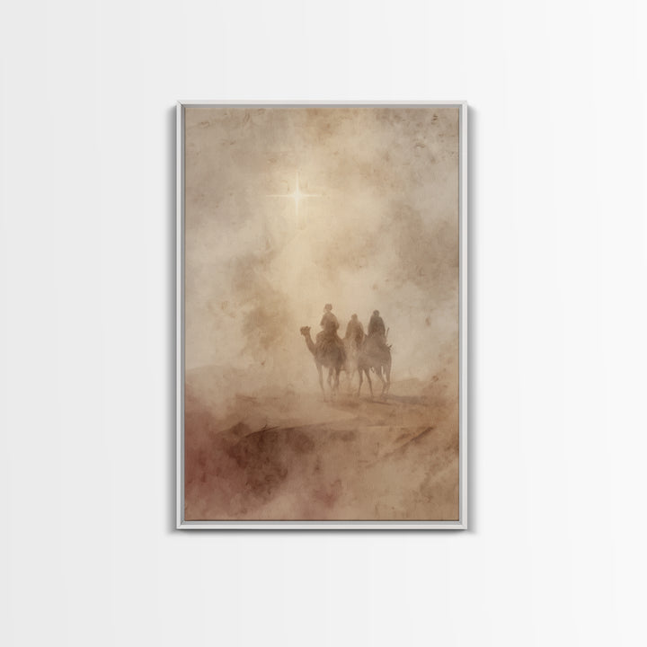 Night Of Revelation – Framed Canvas Print – Christian Christmas Art – Christian Art Canvas – Christmas Art Framed – Jesus Painting – Christ
