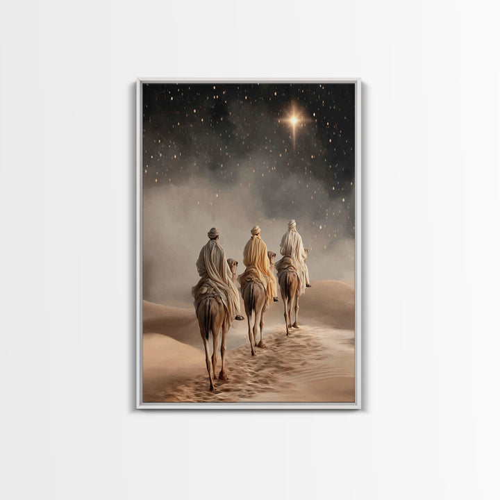 Desert Kings Journey, Framed Canvas Print, Christian Wall Art, Christian Christmas Art, Christian Art Canvas, Christmas Canvas Wall Art, Je
