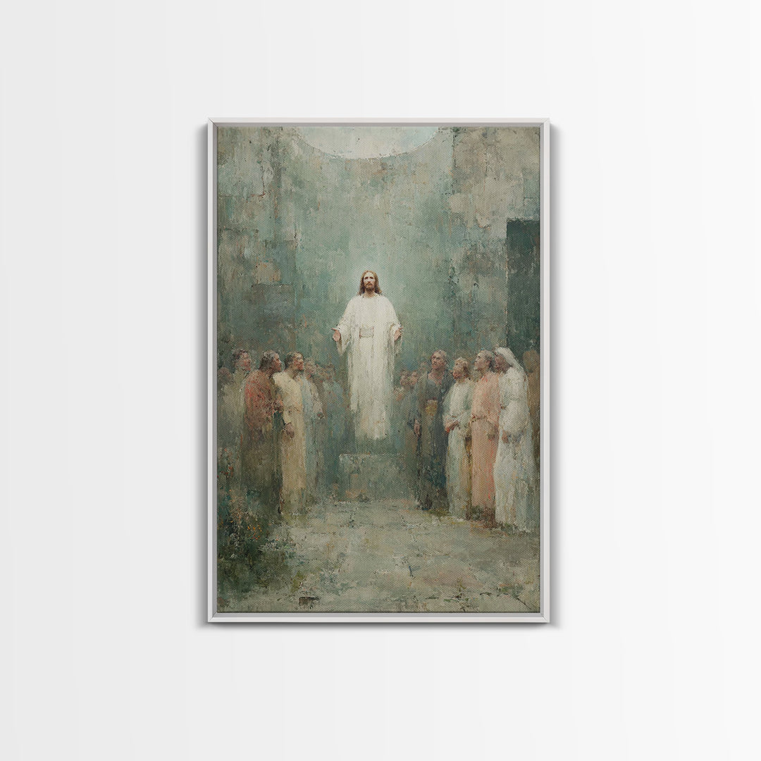 Divine Ascension | Framed Canvas Print | Jesus Painting | Christian Art Canvas | Christian Wall Art | Christian Art | Large Jesus Painting
