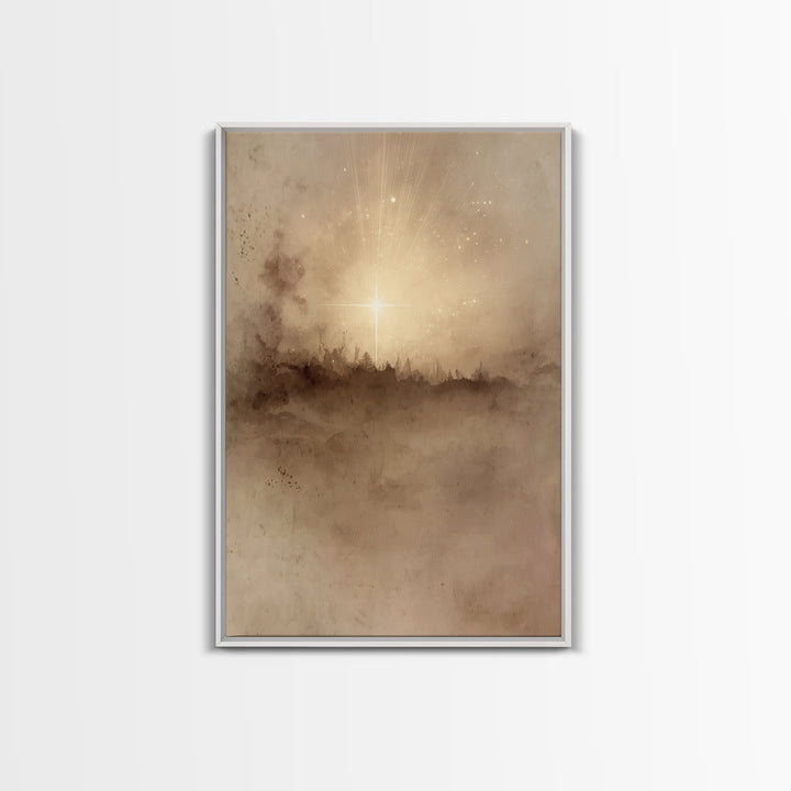 Star Of Bethlehem, Framed Canvas Print, Christian Wall Art, Christian Art Canvas, Christmas Art, Christian Christmas Art, Christian Decor