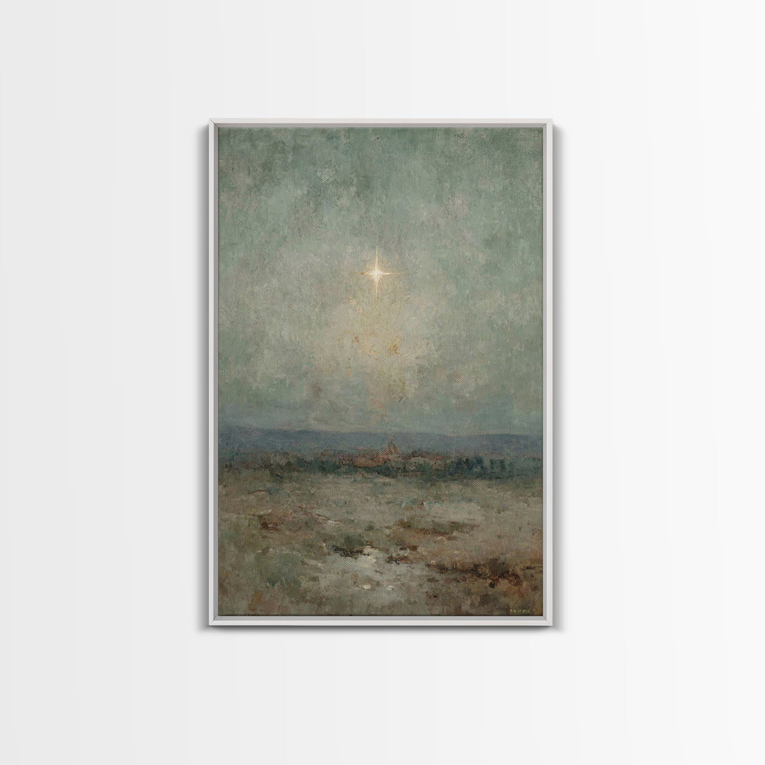 Silent Night Sky | Framed Canvas Print | Christian Wall Art | Christian Art Canvas | Christmas Art | Christian Christmas Art | Christian Gi