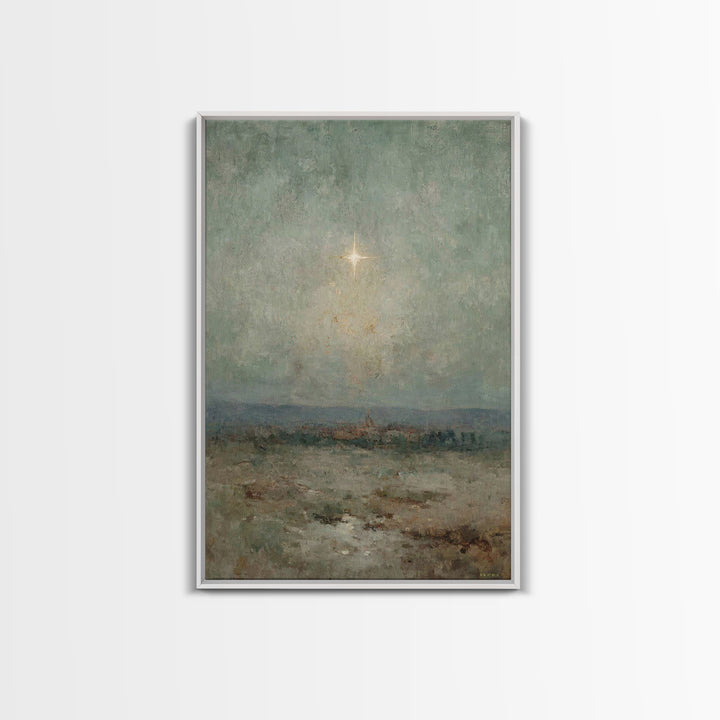 Silent Night Sky | Framed Canvas Print | Christian Wall Art | Christian Art Canvas | Christmas Art | Christian Christmas Art | Christian Gi