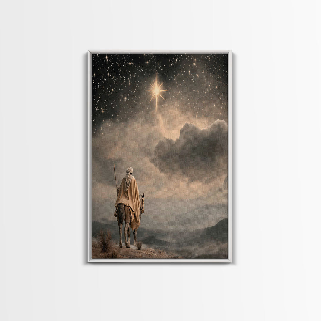 Holy Bethlehem Star, Framed Canvas Print, Christian Wall Art, Christian Art Canvas, Christmas Art, Christian Christmas Art, Christian Gift
