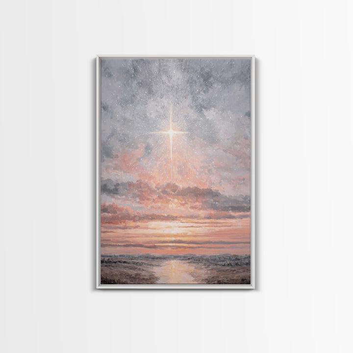 Celestial Promise | Framed Canvas Print | Christian Wall Art | Christian Art Canvas | Christmas Art | Christian Christmas Art | Christian D