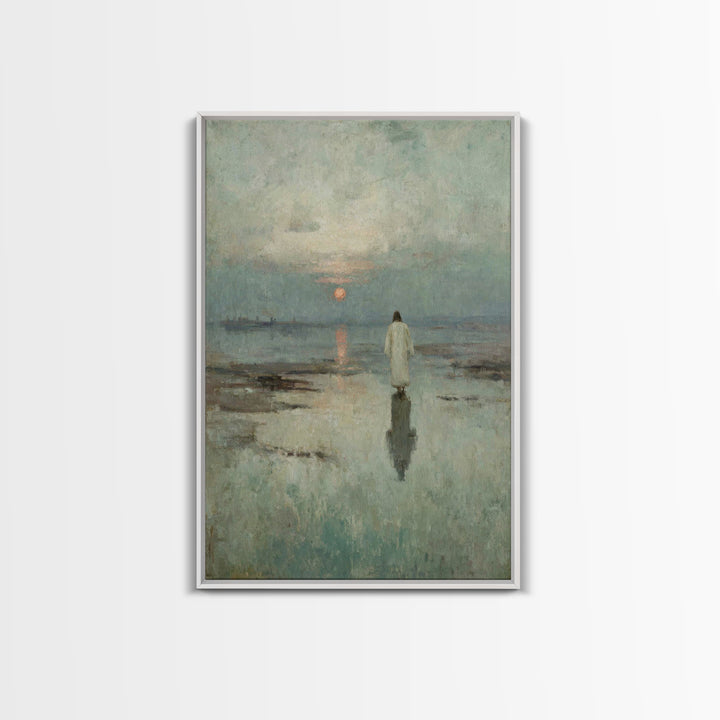 Sunset Messiah – Framed Canvas Print – Christian Wall Art – Christian Art Canvas – Jesus Painting – Christmas Art Prints