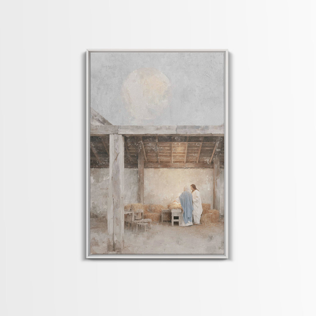 Sacred Arrival | Framed Canvas Print | Christian Wall Art | Christian Art Canvas | Christmas Art | Christian Christmas Art | Christian Deco