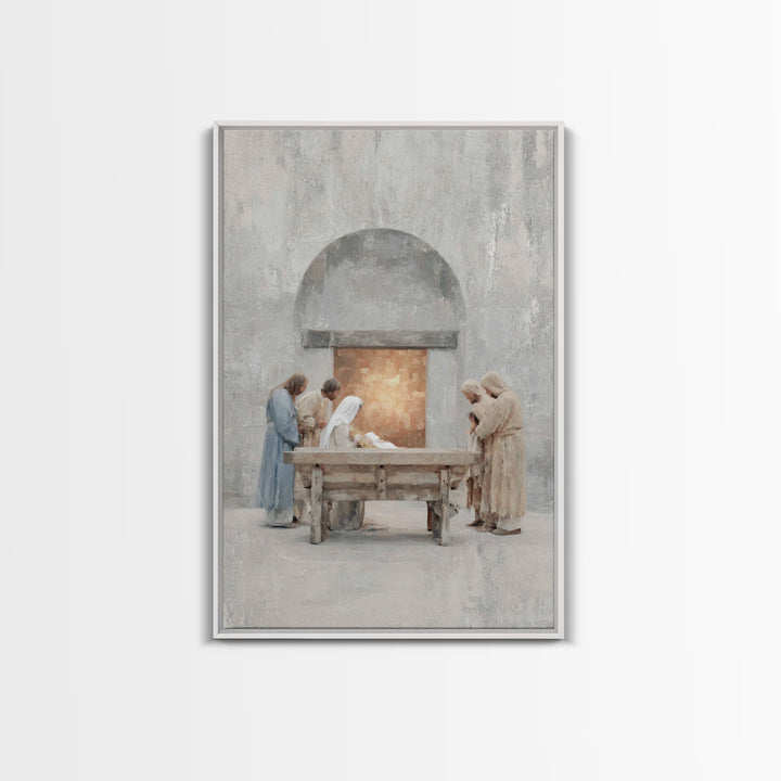 Humble Adoration, Framed Canvas Print, Christian Wall Art, Christian Art Canvas, Christmas Art, Christian Christmas Art, Christian Decorati