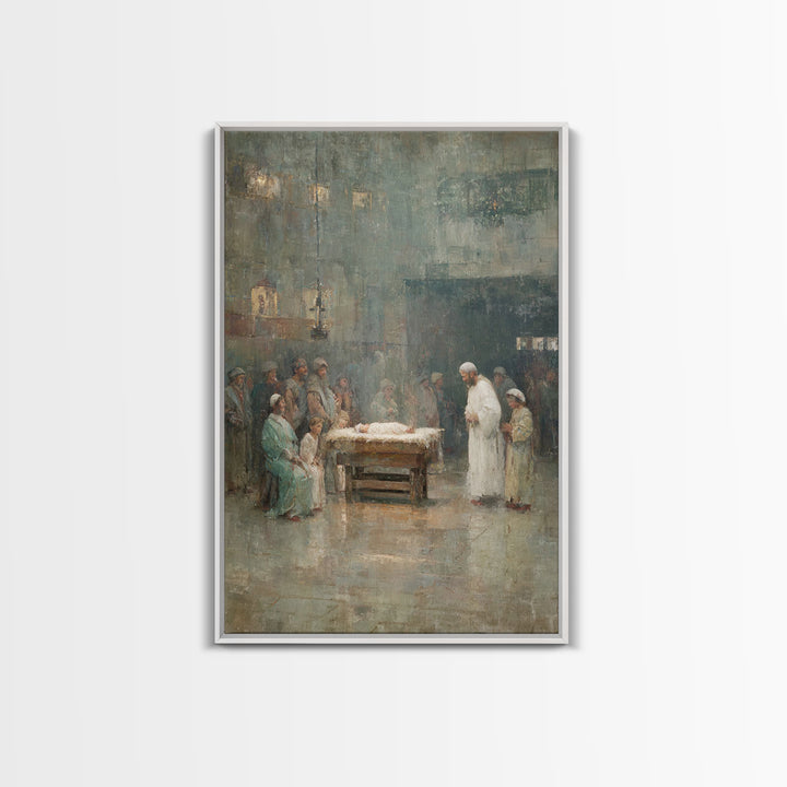 Sacred Gathering, Framed Canvas Print, Christian Wall Art, Christian Art Canvas, Christmas Art, Christian Christmas Art, Christian Gift Ide